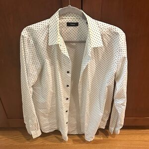 Theory White Shirt with Black Star Motif